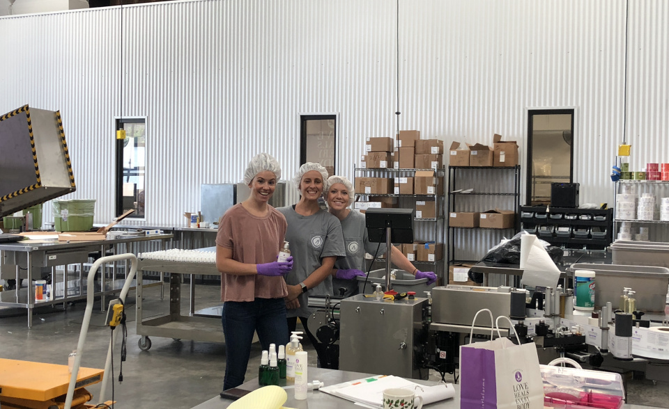 Advent women spent time cleaning out meeting areas and storage rooms, as well as creating bug spray and soap that is sold on the Thistle Farms website.