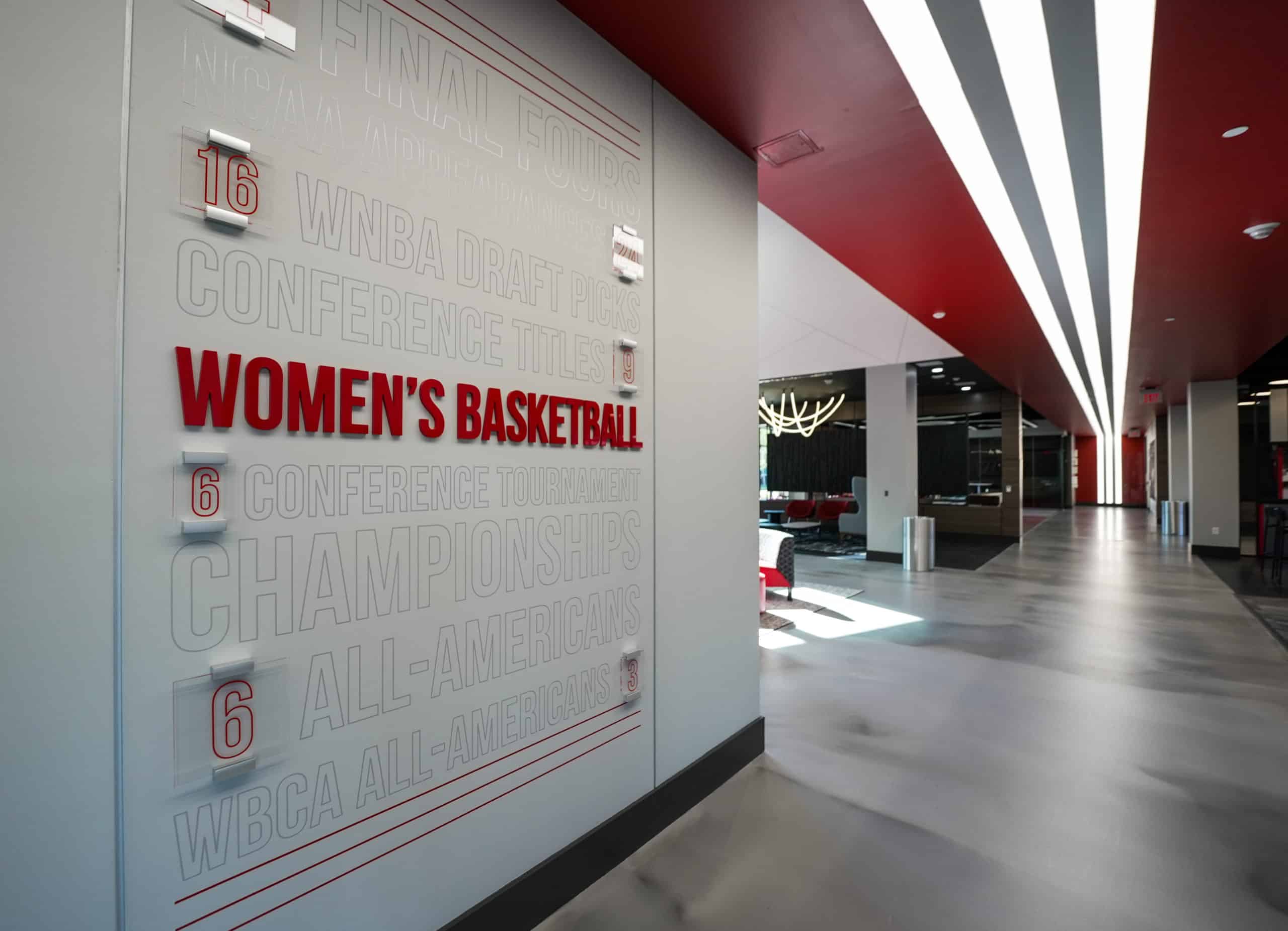 U of L Women's Basketball Record Wall