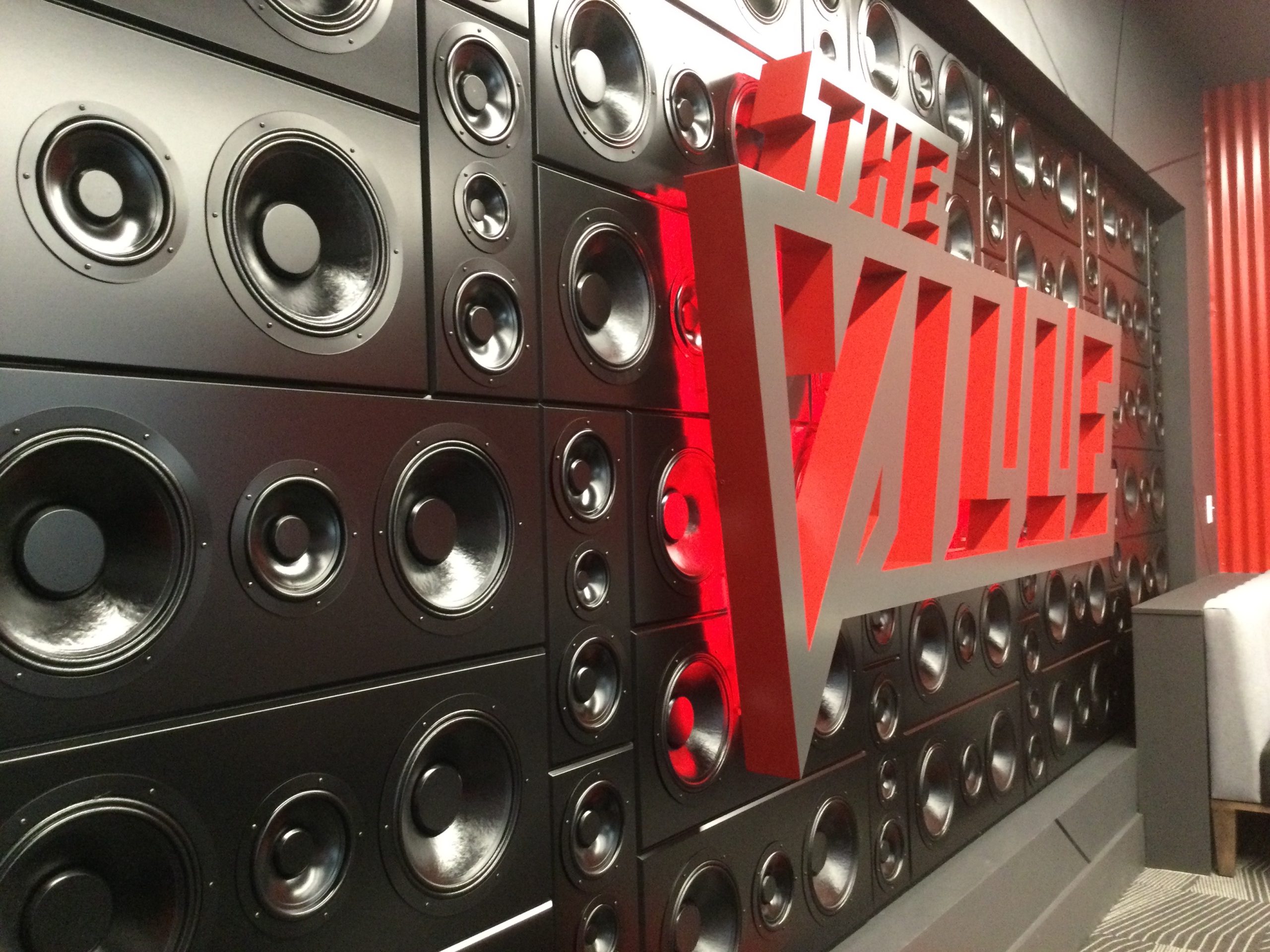 U of L Speaker Wall Inside Player Movie Theater