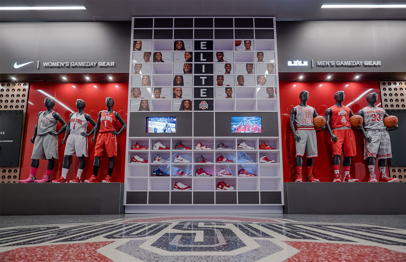 Nike/Lebron James Gear Wall for Women's and Men's Basketball