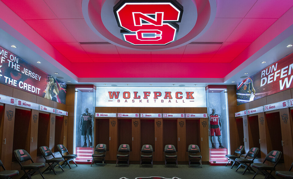 NC State Basketball Locker Room in PNC Arena