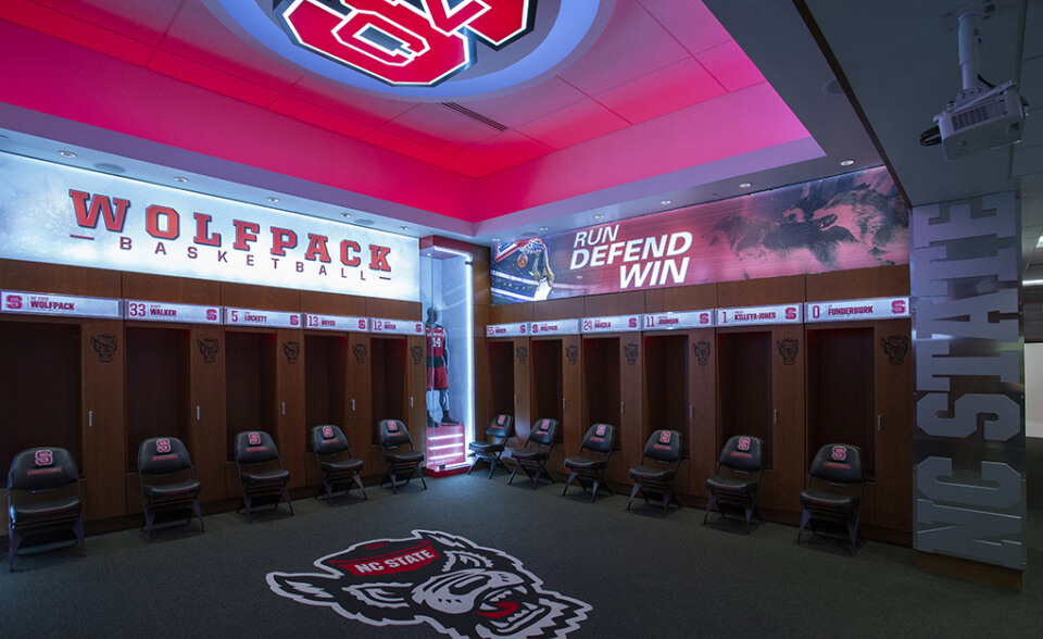 NC State Basketball Locker Room in PNC Arena