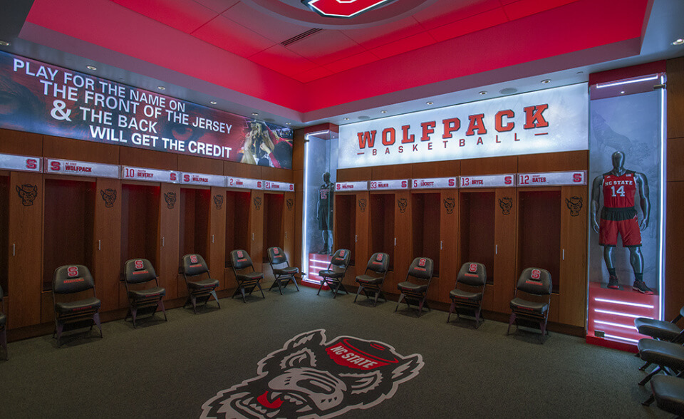 NC State Basketball Locker Room in PNC Arena