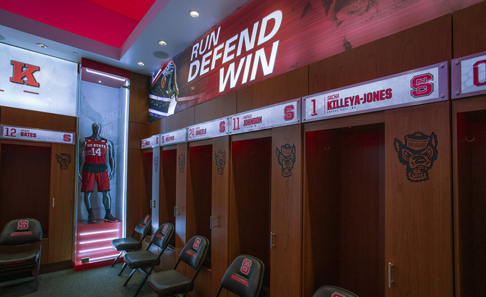 NC State Basketball Locker Room in PNC Arena