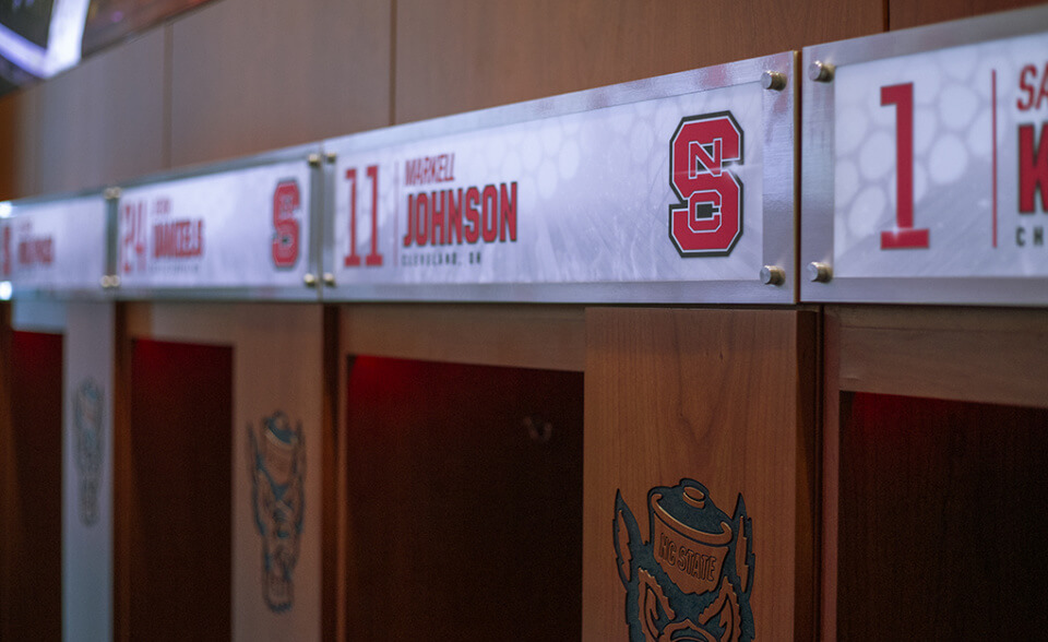 NC State Basketball Locker Room in PNC Arena