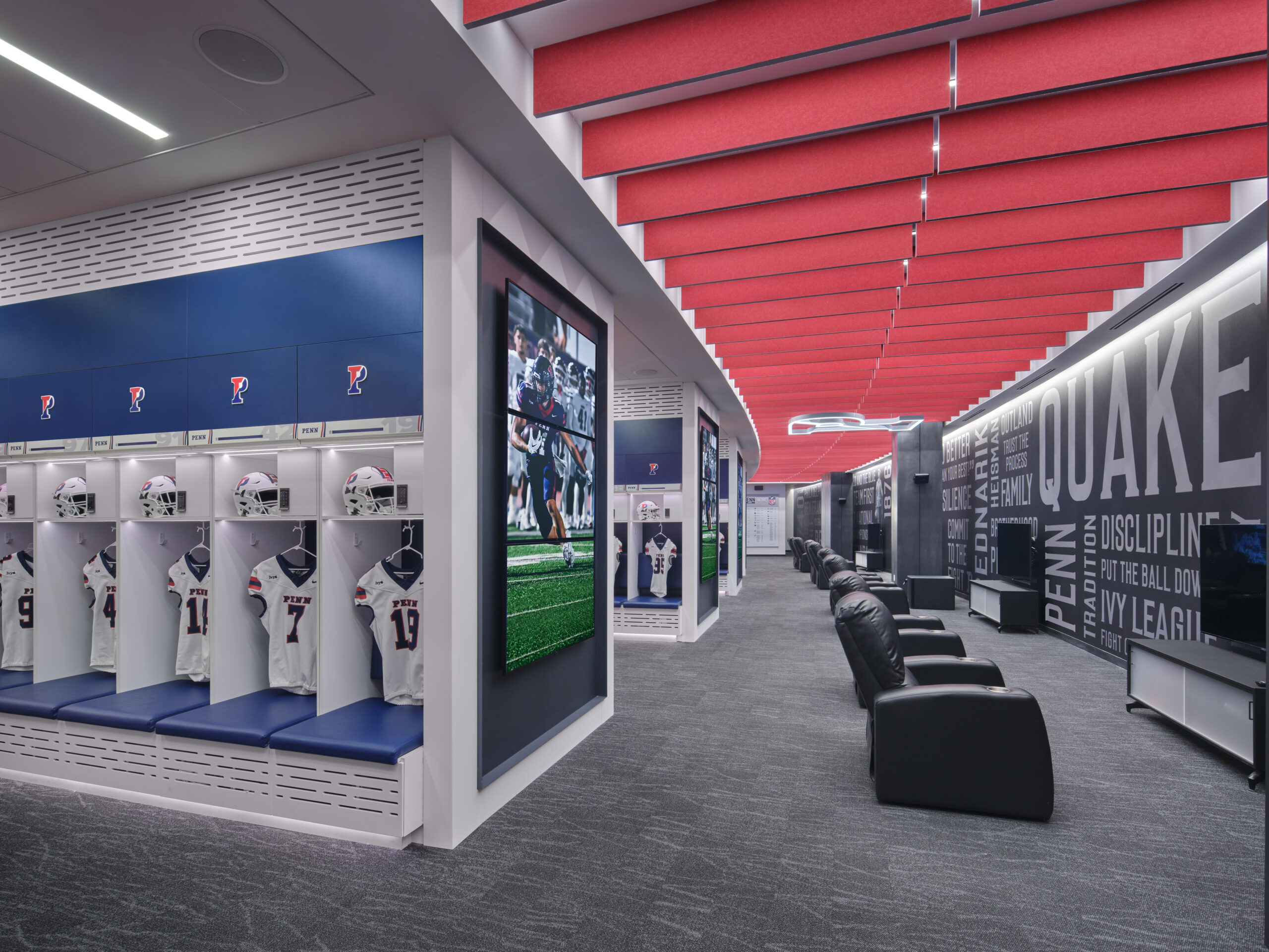 Penn Football Locker Room and Player Spaces