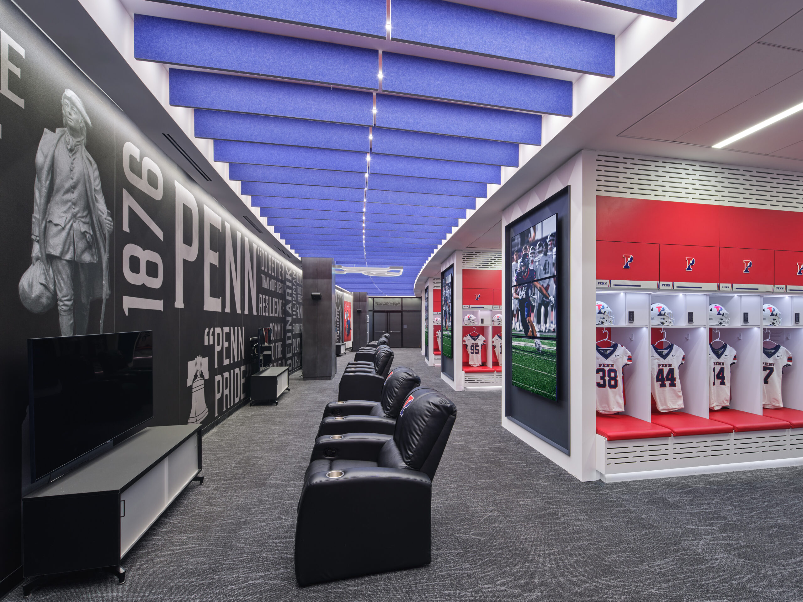 Penn Football Locker Room and Player Spaces