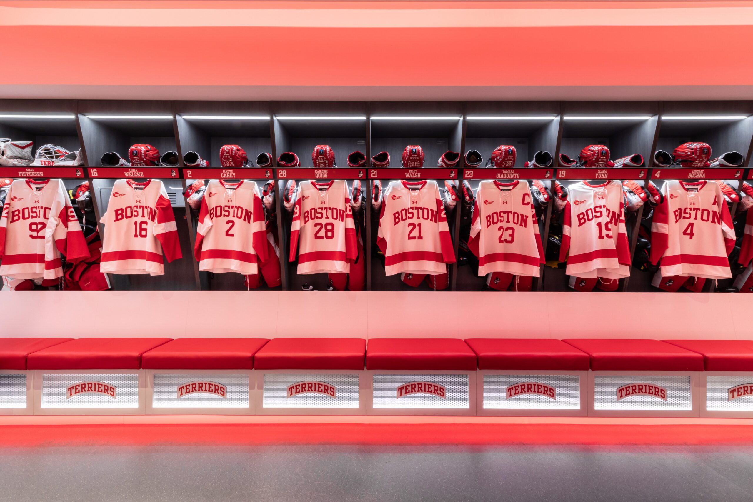 Boston University Women's Hockey Locker Room